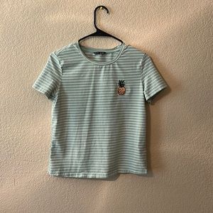 🍍Pineapple Mint Striped SHEIN shirt🍍